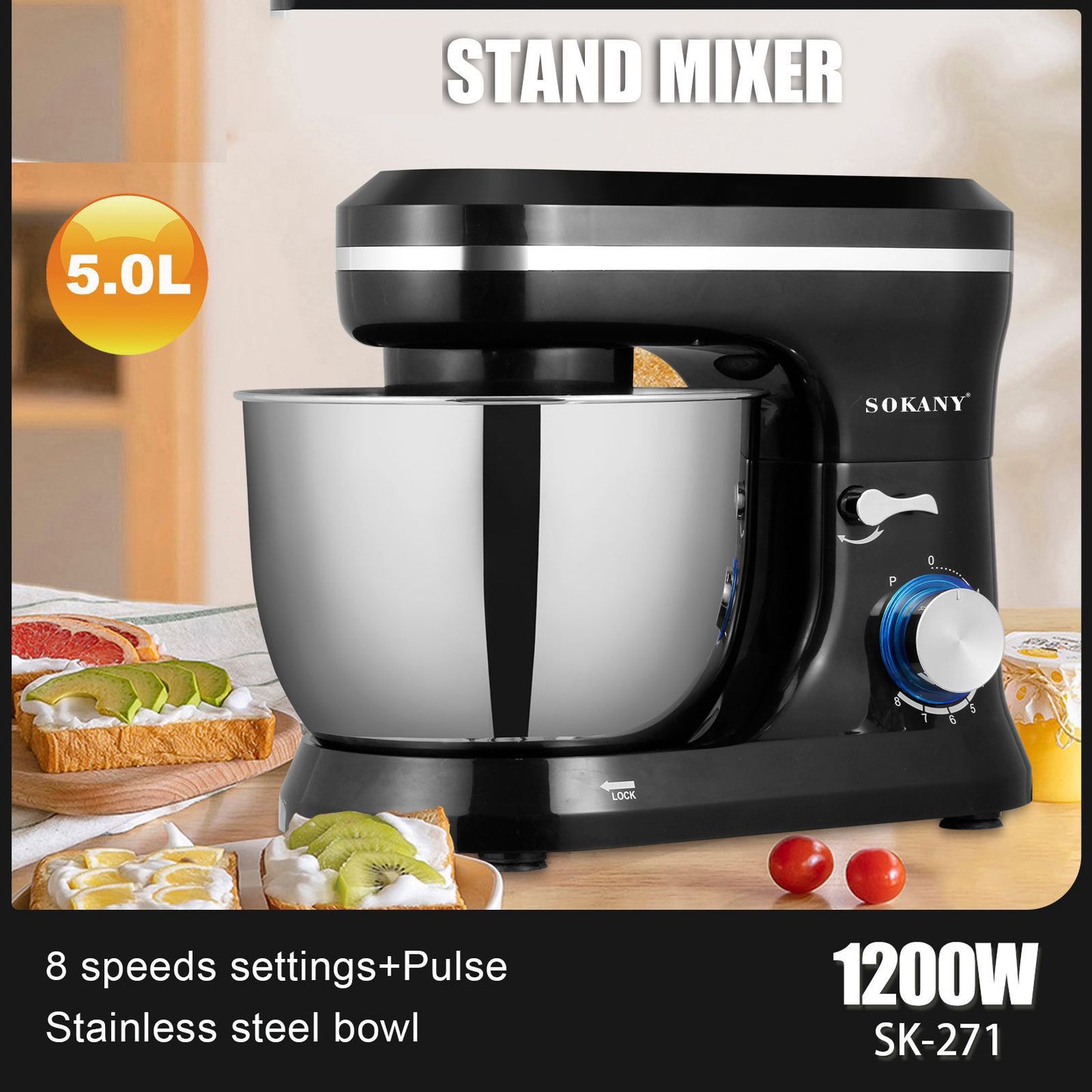 Chef's Cream Blender Stand Mixer